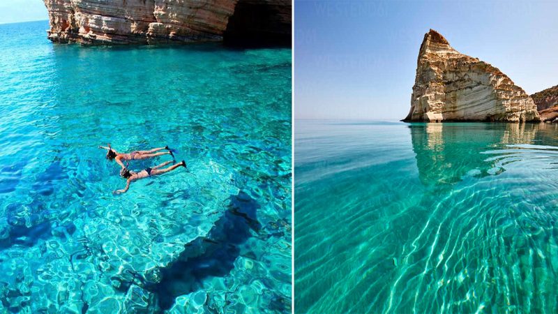 Crystal clear water in Greece