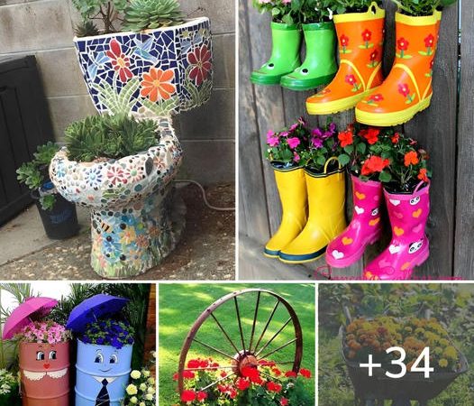 34 Creative DIY Ideas for Garden Flower Pots